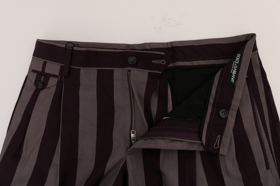 Grau lila gestreifte Baumwollshorts