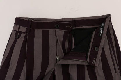 Grau lila gestreifte Baumwollshorts