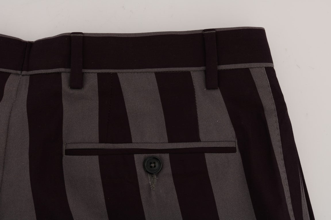 Grau lila gestreifte Baumwollshorts