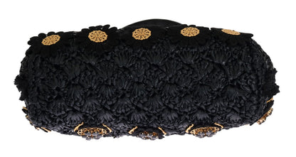 Schwarz Quaste Gold Barock Kristall VANDA Tasche