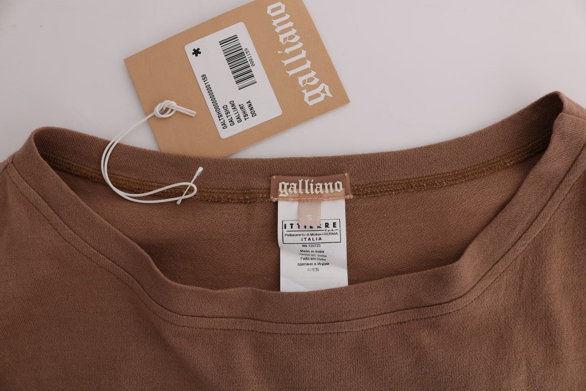 Brauner Pullover mit Nieten aus Baumwolle