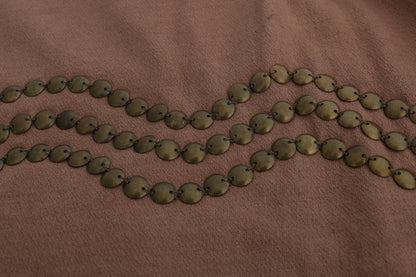 Brauner Pullover mit Nieten aus Baumwolle