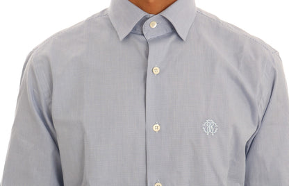 Blaues Slim Fit Hemd aus Baumwolle