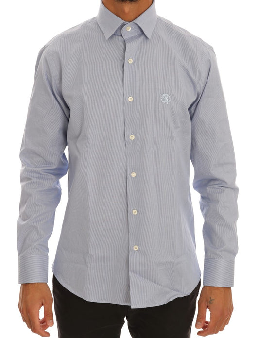 Blaues Slim Fit Hemd aus Baumwolle