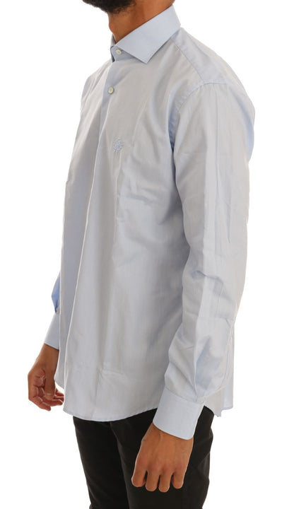 Hellblaues Slim Fit Hemd aus Baumwolle