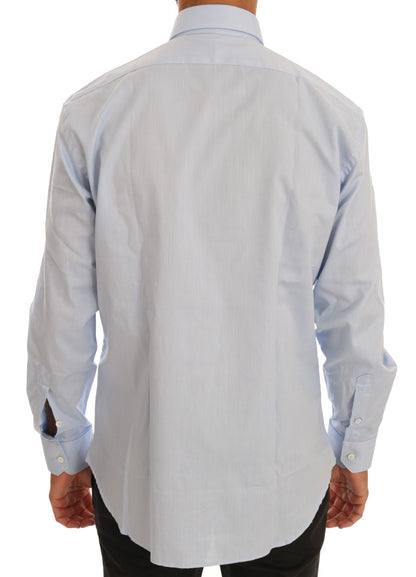 Hellblaues Slim Fit Hemd aus Baumwolle