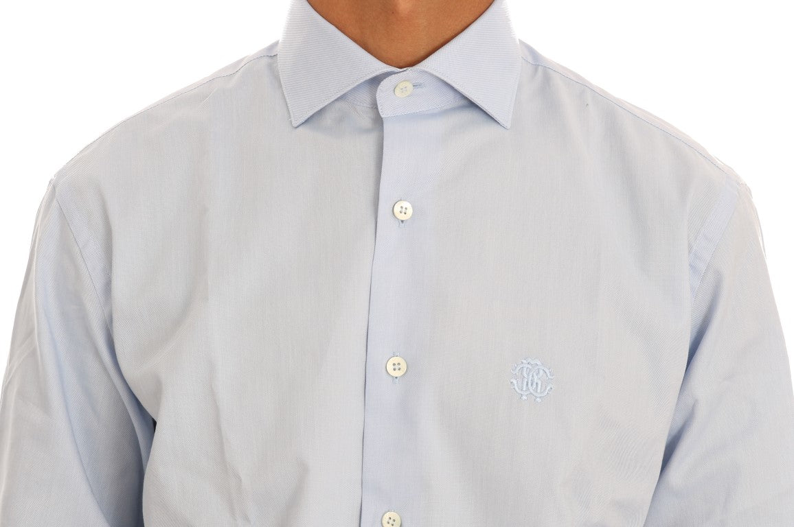 Hellblaues Slim Fit Hemd aus Baumwolle