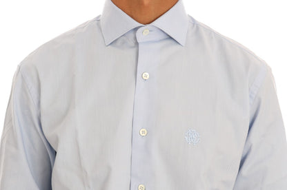Hellblaues Slim Fit Hemd aus Baumwolle