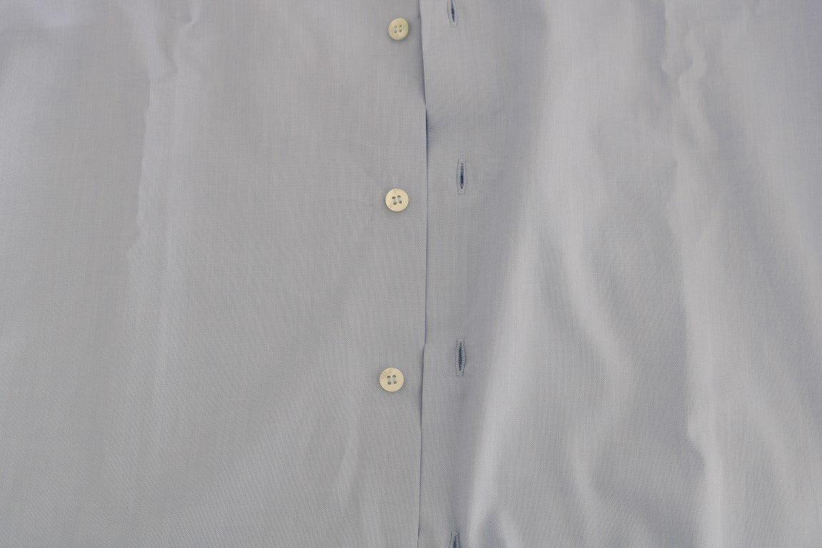 Hellblaues Slim Fit Hemd aus Baumwolle