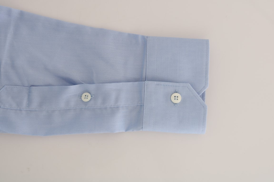 Hellblaues Slim Fit Hemd aus Baumwolle