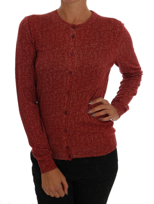 Rotes Wolltop Strickjacke Pullover