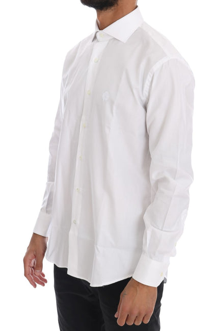 Weiß gestreiftes Slim Fit Hemd