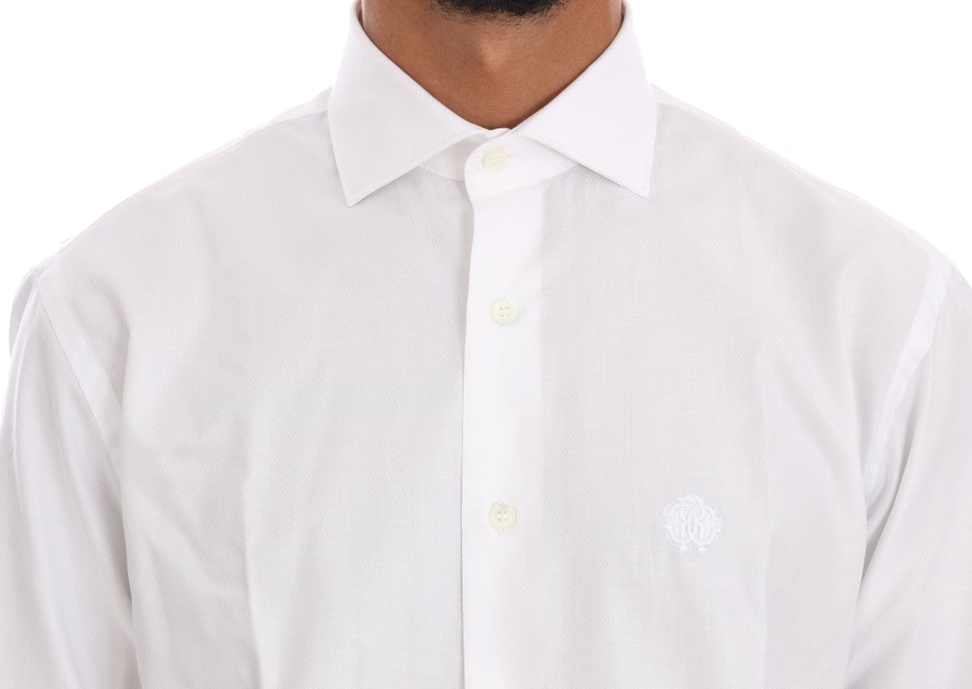 Weiß gestreiftes Slim Fit Hemd