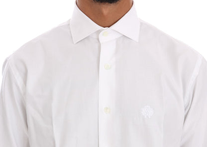 Weiß gestreiftes Slim Fit Hemd