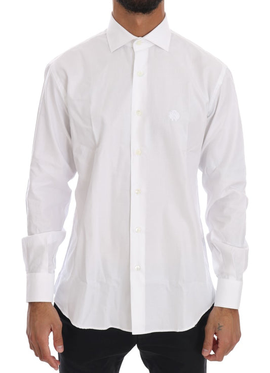 Weiß gestreiftes Slim Fit Hemd
