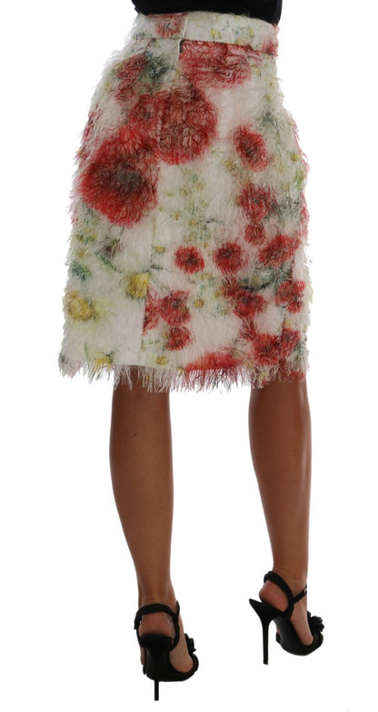 Floral gemusterter gerader Bleistiftrock