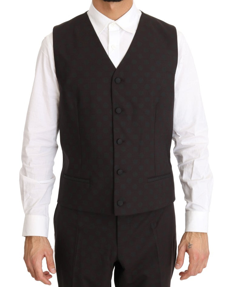 Bordeauxfarbener Woll-Stretch-Anzug, lang, 3-teilig