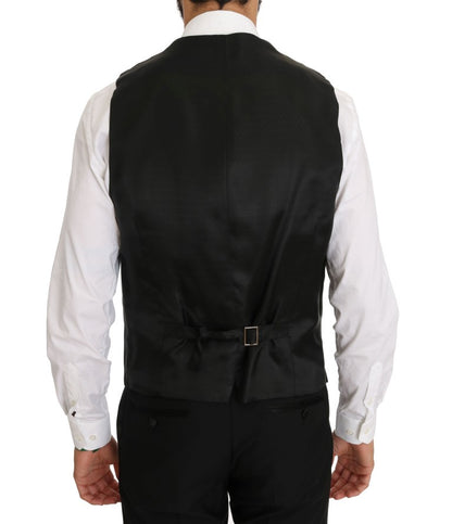 Schwarzer Wolle Seide Saxophon Slim Fit Anzug