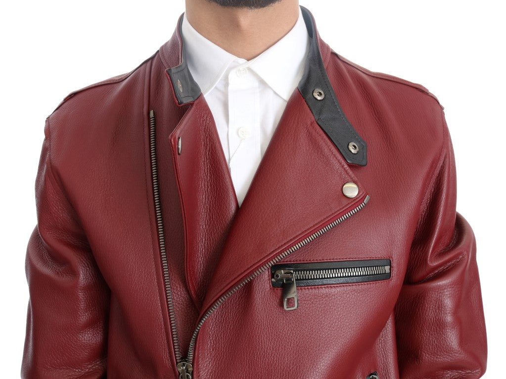 Rote Lederjacke aus Hirschleder