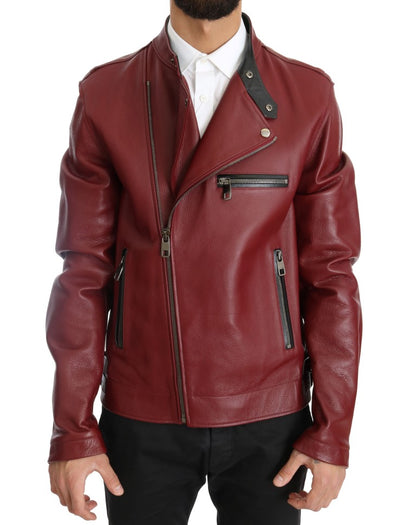 Rote Lederjacke aus Hirschleder