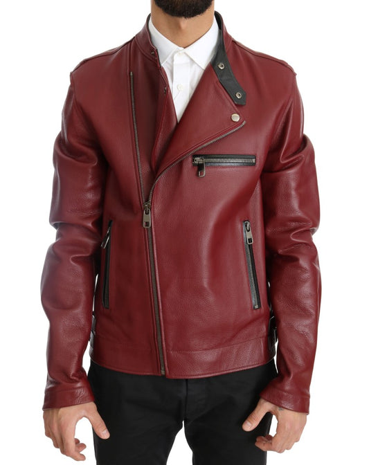 Rote Lederjacke aus Hirschleder