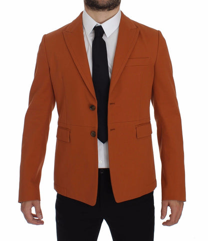Orangefarbener Baumwoll-Stretch-Blazer