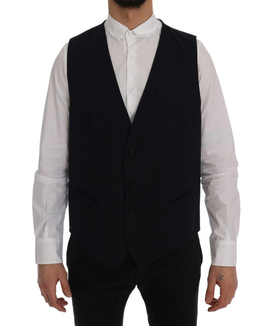 Blaue STAFF Wool-Stretch-Weste