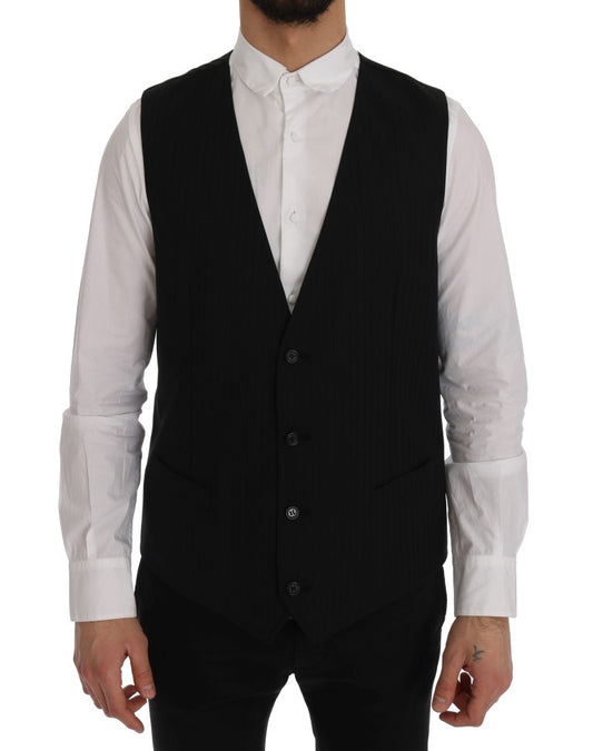 Schwarze STAFF Wool-Stretch-Weste