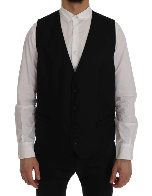 Schwarze STAFF Wool-Stretch-Weste