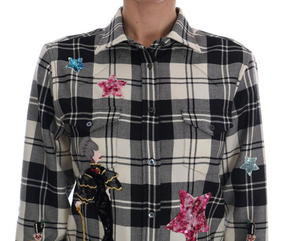 Schwarz Weiß Märchen Kristall Shirt