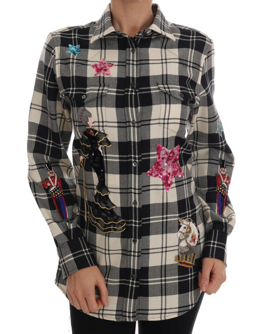 Schwarz Weiß Märchen Kristall Shirt