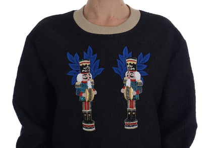 Schwarzer Märchen-Brokat-Reißverschluss-Pullover