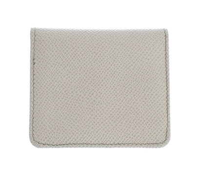 Weißes Dauphine Lederetui Brieftasche