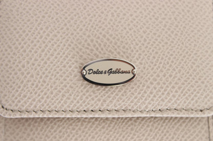 Weißes Dauphine Lederetui Brieftasche