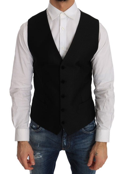 Schwarze Weste mit Polka-Dot-Muster