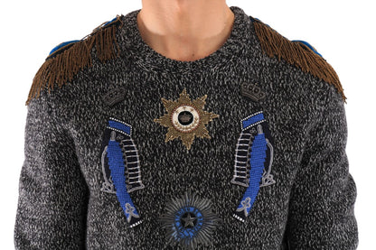 Grauer Pullover aus Wolle und Kaschmir