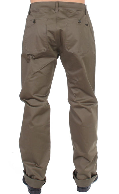 Grüne Cotton Stretch Comfort Fit Hose