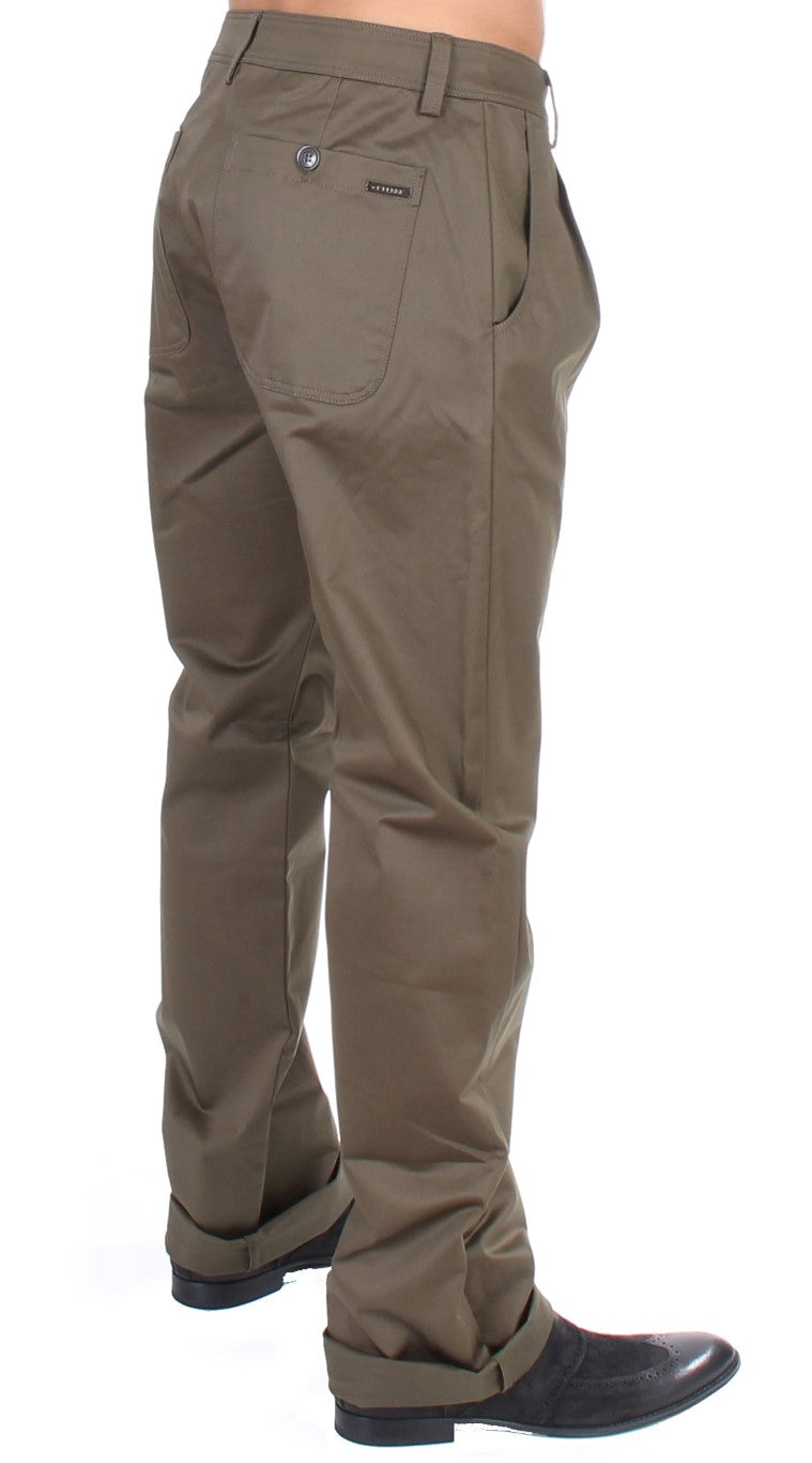 Grüne Cotton Stretch Comfort Fit Hose