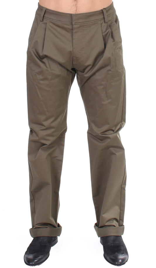 Grüne Cotton Stretch Comfort Fit Hose