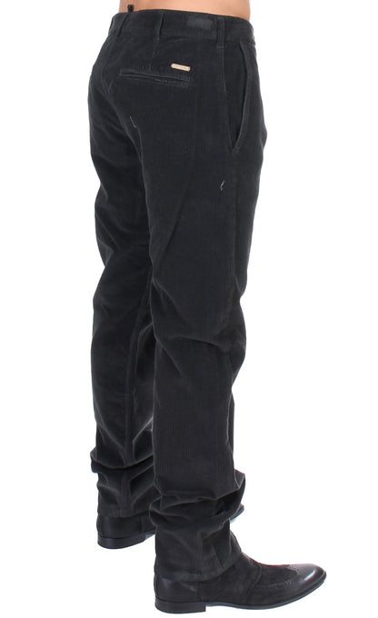 Schwarze Cordhose aus Baumwolle in gerader Passform