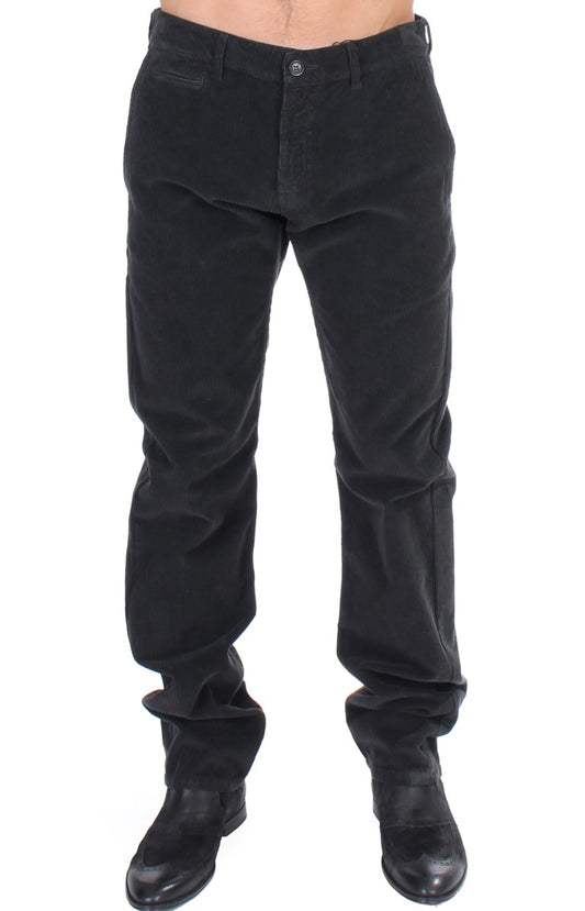 Schwarze Cordhose aus Baumwolle in gerader Passform