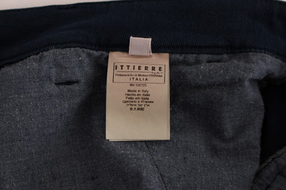 Blaue Stretch-Hose mit gerader Passform Chinos