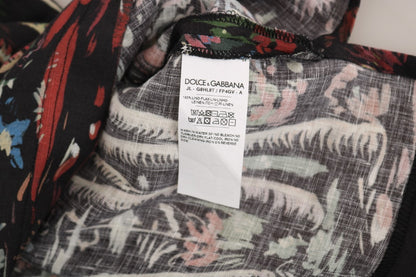 Schwarzes Vulkan Sizilien T-Shirt mit kurzen Ärmeln