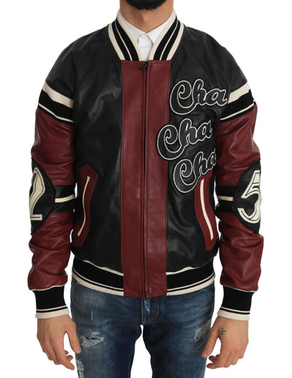 Leder Club Lounge Schwarz Rot Jacke