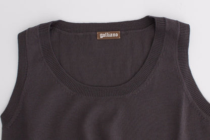 Braunes Strick-Tanktop