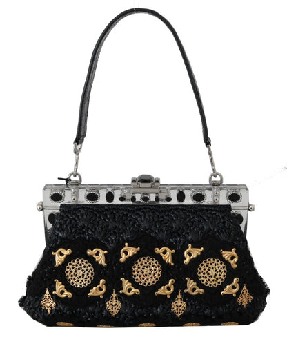 VANDA Schwarz Kristall Quaste Gold Charms Party Tasche