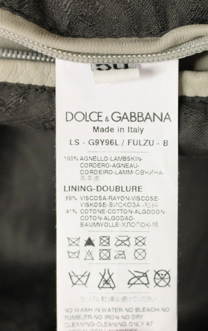 Beige Lederjacke Bikermantel