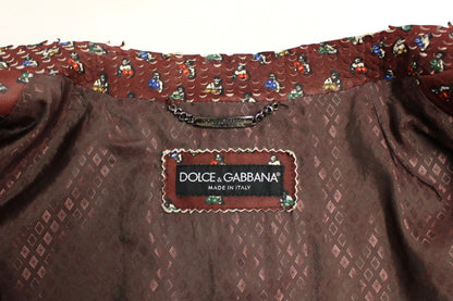 Bordeaux Leder Boxer Print Jacke Mantel