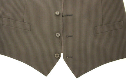 Braun gestreiftes Stretch-Kleid Vest