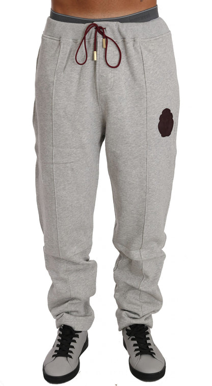 Grauer Baumwollpullover Hose Trainingsanzug